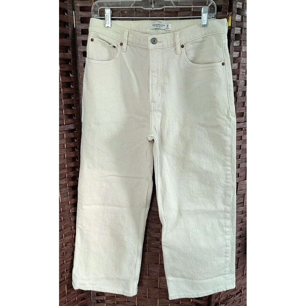 Abercrombie & Fitch 90s Relaxed Jeans High Rise Cropped Wide Leg Women's 29 8R